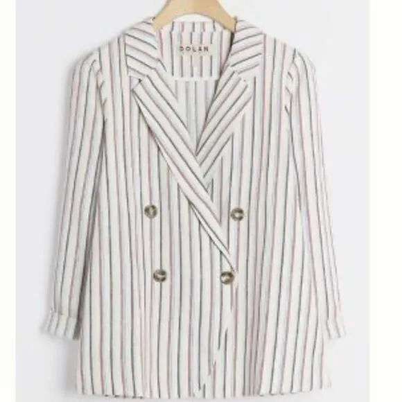 Anthropologie Dolan Anna Double - Breasted Linen Blend Blazer