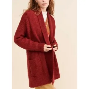 Anthropologie Pilcro and the Letterpress Eyelash Cardigan Sweater Wine Size Smal