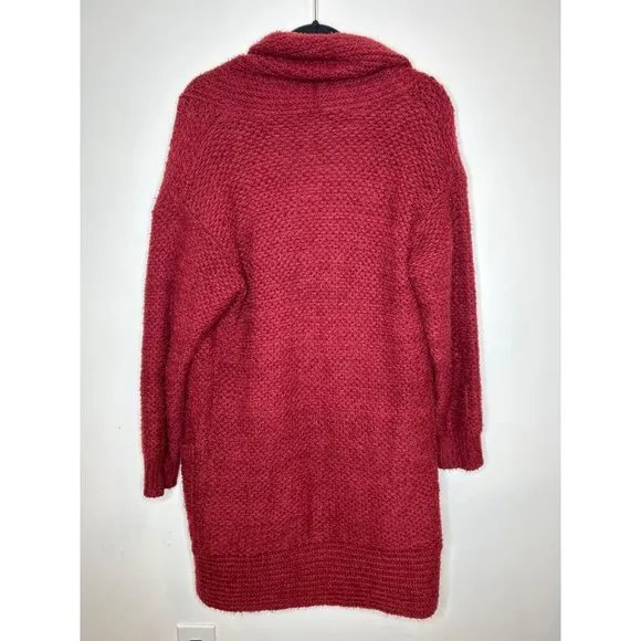 Anthropologie Pilcro and the Letterpress Eyelash Cardigan Sweater Wine Size Smal