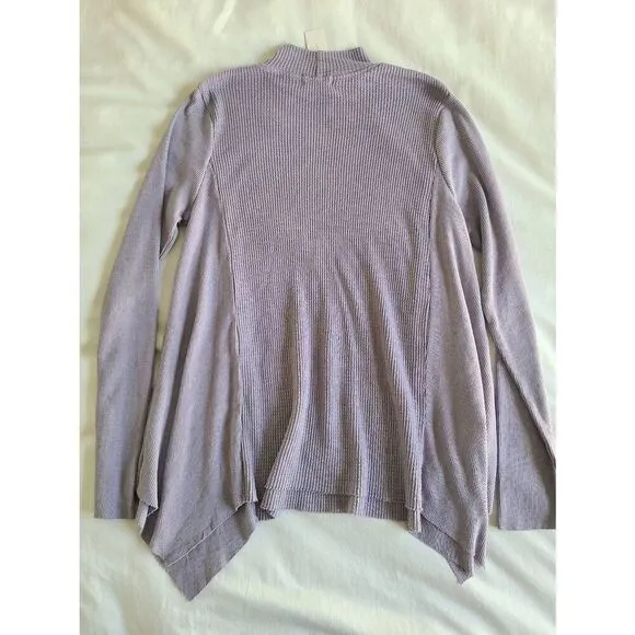 Anthropologie T.la Cardigan Sweater Womens XS Purple Waffle Knit Thermal Casual