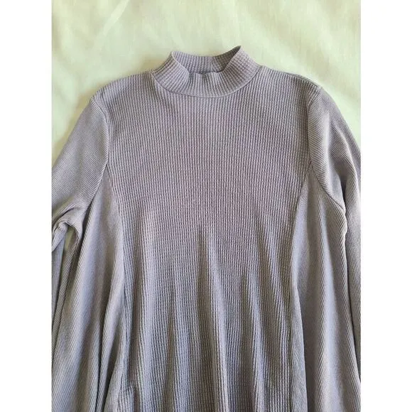 Anthropologie T.la Cardigan Sweater Womens XS Purple Waffle Knit Thermal Casual