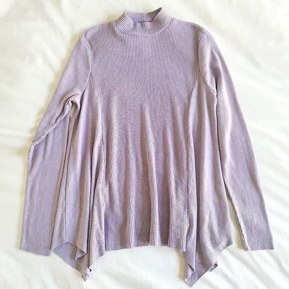 Anthropologie T.la Cardigan Sweater Womens XS Purple Waffle Knit Thermal Casual