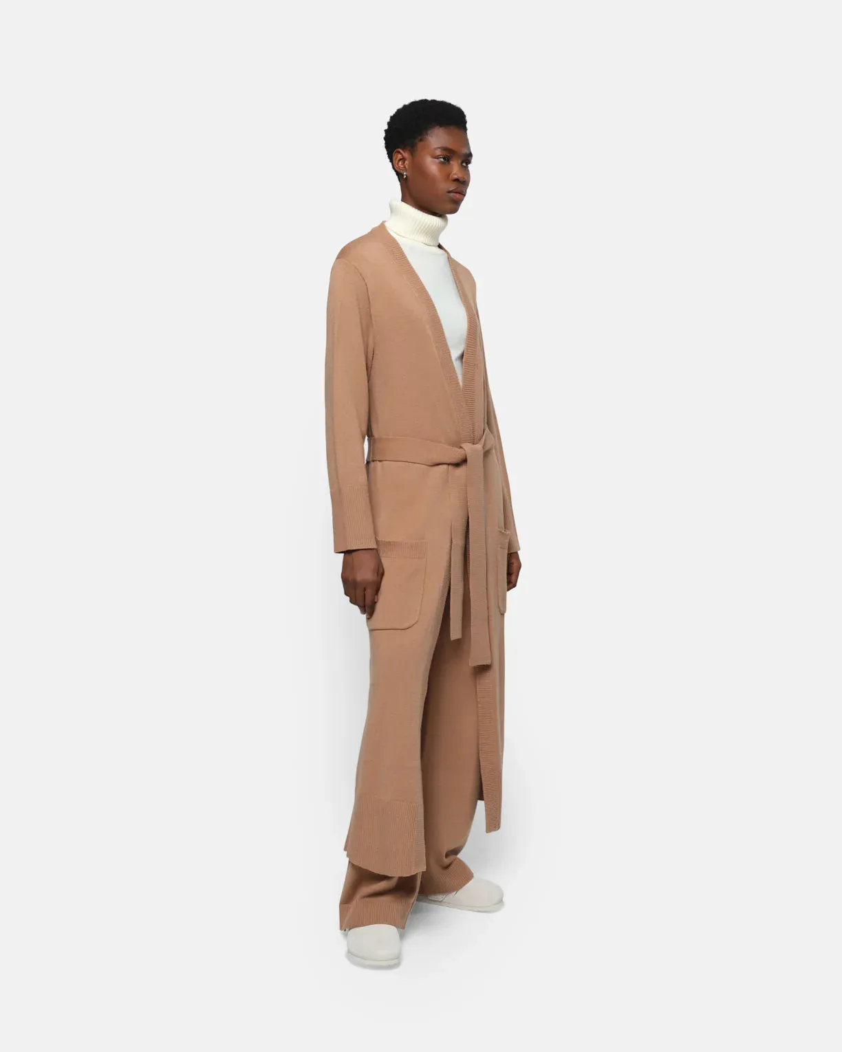 Apparis Alessi Long Belted Cardigan Beige