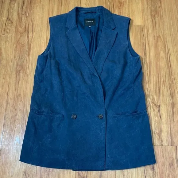 Aritzia Babaton Navy Blue Double Breasted Vest