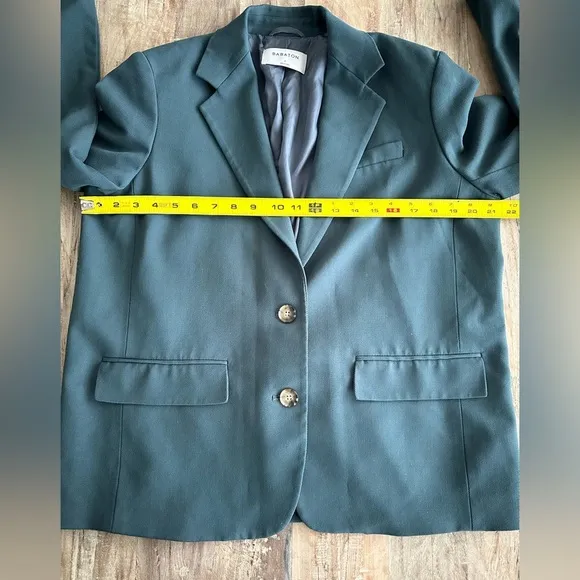 Aritzia Babaton Wool Blend Blazer Oversized Boxy Culpro Lining Green SZ 1/M EUC