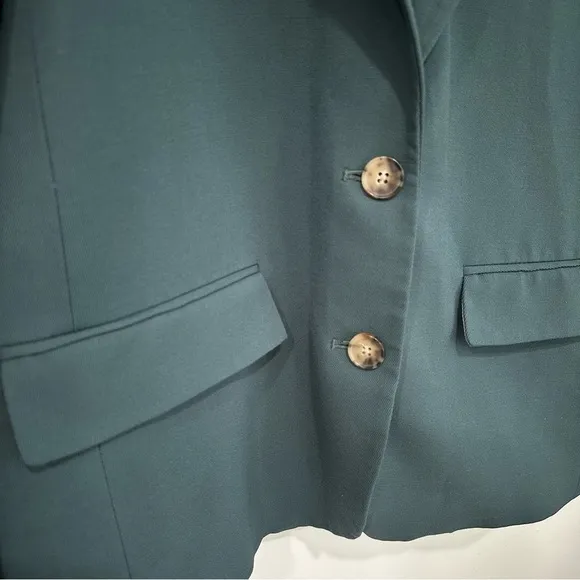Aritzia Babaton Wool Blend Blazer Oversized Boxy Culpro Lining Green SZ 1/M EUC