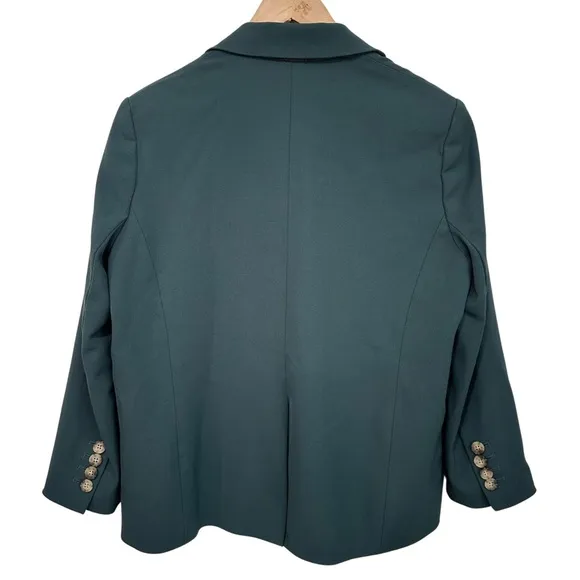 Aritzia Babaton Wool Blend Blazer Oversized Boxy Culpro Lining Green SZ 1/M EUC