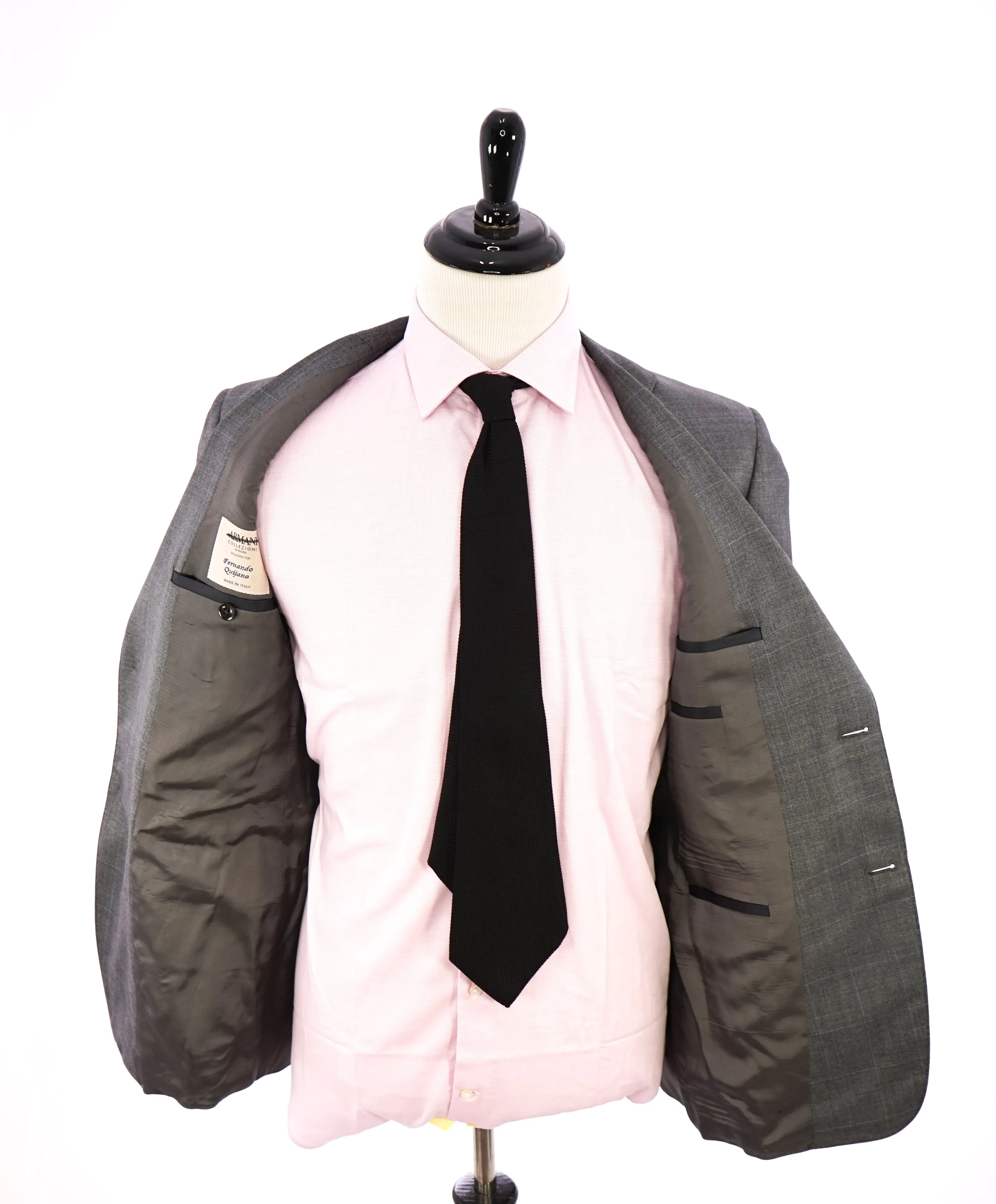 ARMANI COLLEZIONI - “Su Misura” ITALY SILK Plaid Slim Blazer - 38R