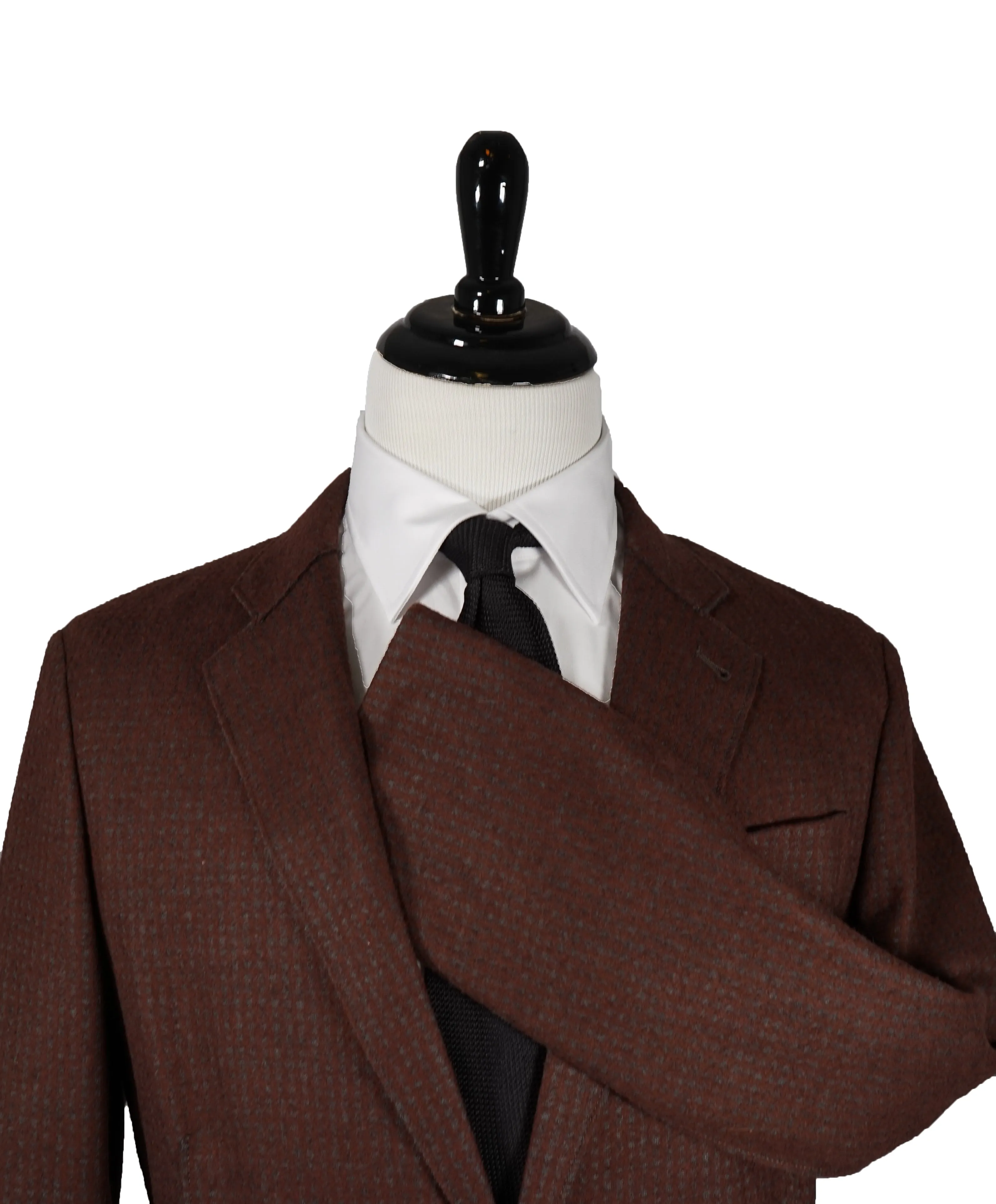 ARMANI COLLEZIONI - Unlined Burgundy & Gray Microcheck Blazer - 42R