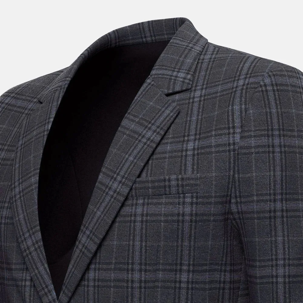 Astor Grey Two-Tone Plaid Jacket