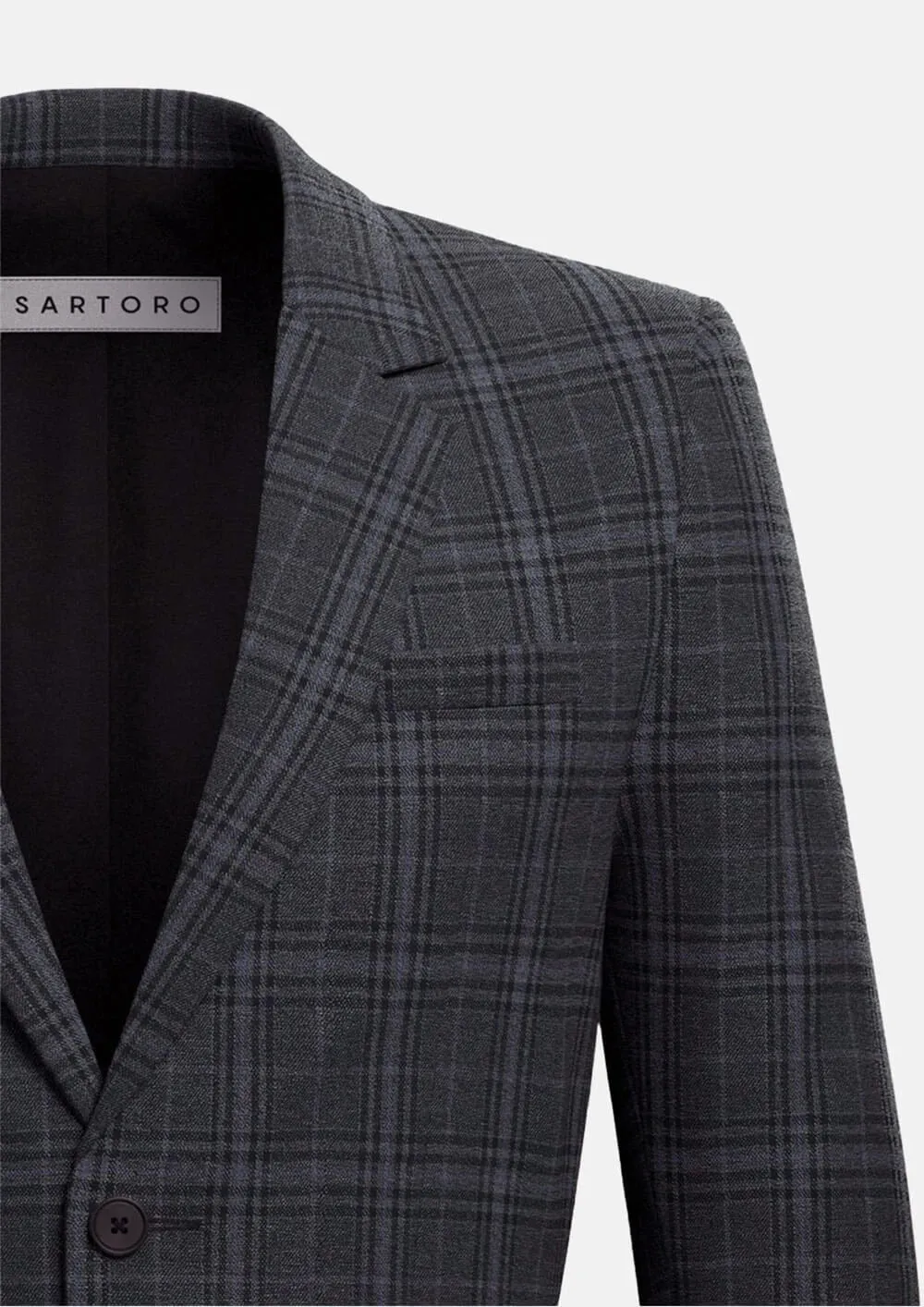 Astor Grey Two-Tone Plaid Jacket