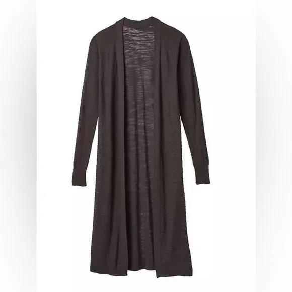 Athleta Maven Long Wrap Shale Brown Long Duster Cardigan Sweater