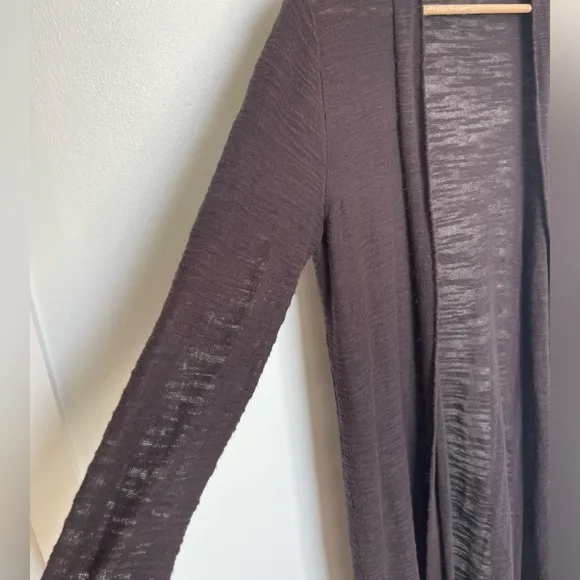 Athleta Maven Long Wrap Shale Brown Long Duster Cardigan Sweater