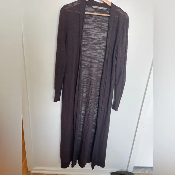 Athleta Maven Long Wrap Shale Brown Long Duster Cardigan Sweater