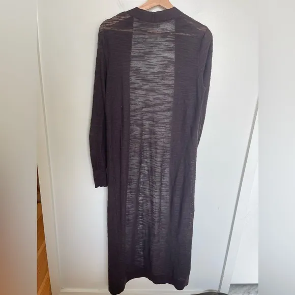 Athleta Maven Long Wrap Shale Brown Long Duster Cardigan Sweater