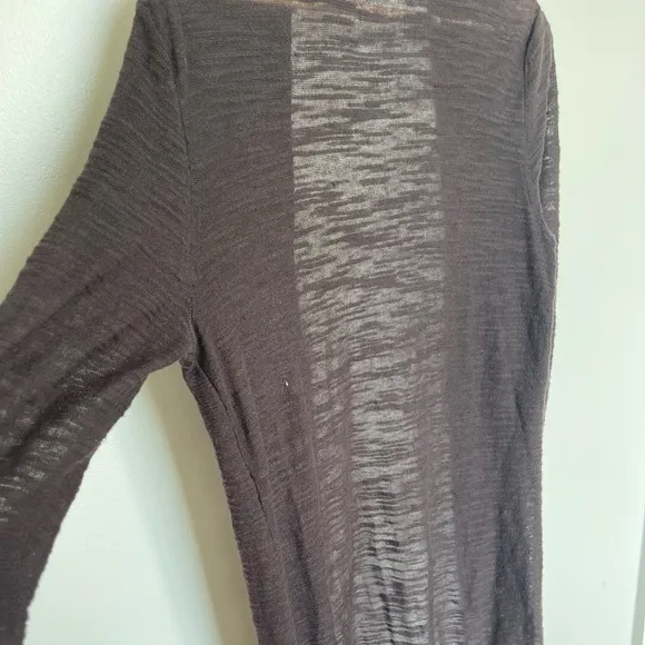 Athleta Maven Long Wrap Shale Brown Long Duster Cardigan Sweater
