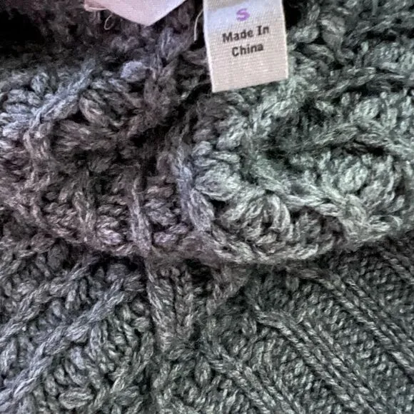 Athleta Saturday Wool Yak Chunky Soft Open Cardigan Sweater Dark Gray S