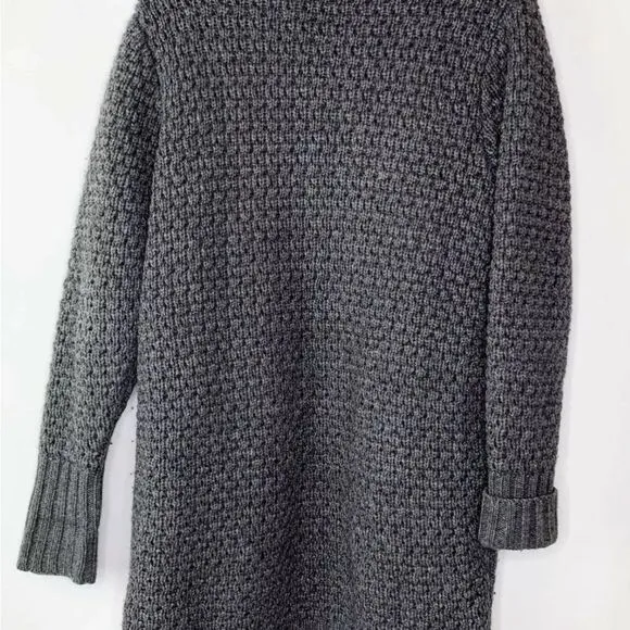 Athleta Saturday Wool Yak Chunky Soft Open Cardigan Sweater Dark Gray S