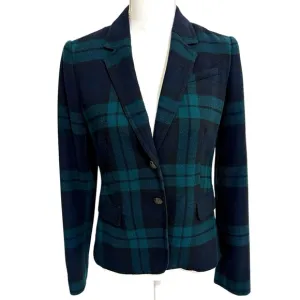 Banana Republic Blackwatch Tartan Plaid Wool Blend Blazer. Size 4