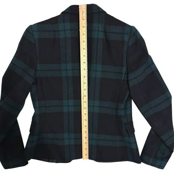 Banana Republic Blackwatch Tartan Plaid Wool Blend Blazer. Size 4