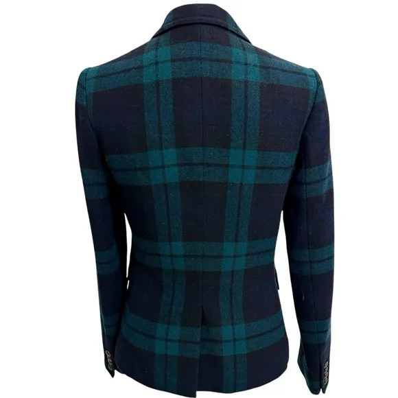 Banana Republic Blackwatch Tartan Plaid Wool Blend Blazer. Size 4