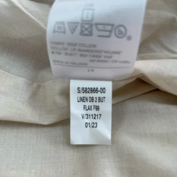 BANANA REPUBLIC Linen-Blend Double Breasted Blazer in Flax Size 14