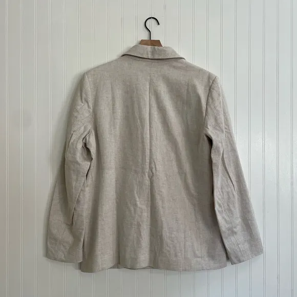 BANANA REPUBLIC Linen-Blend Double Breasted Blazer in Flax Size 14