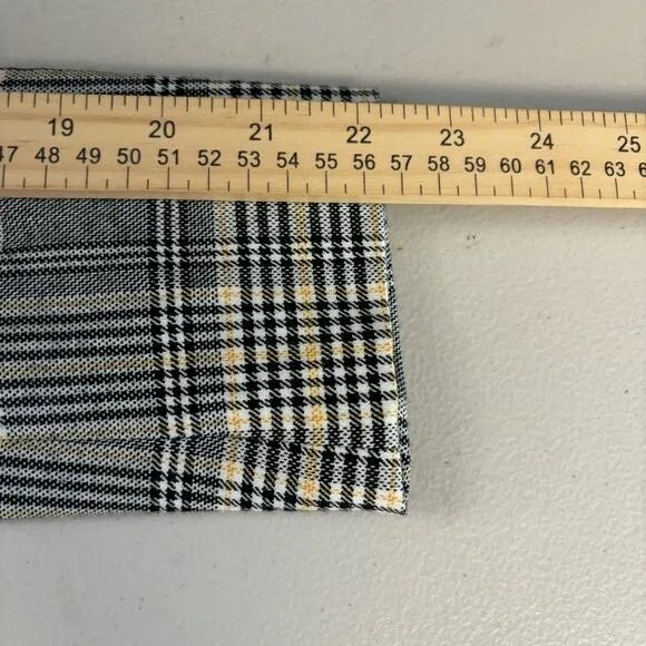 Banana Republic Women's Size 2 Gray Double Breasted Plaid Cadet Blazer Jacket