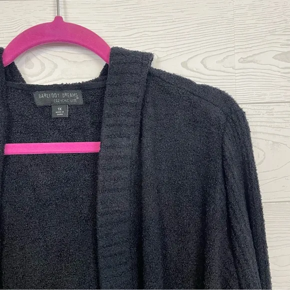 Barefoot Dreams CozyChic Lite Relaxed Hooded Cardi Sweater Cardigan Size 1X