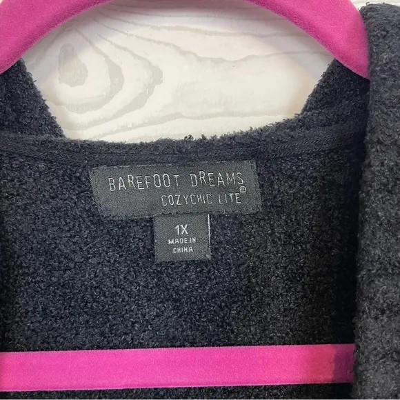 Barefoot Dreams CozyChic Lite Relaxed Hooded Cardi Sweater Cardigan Size 1X
