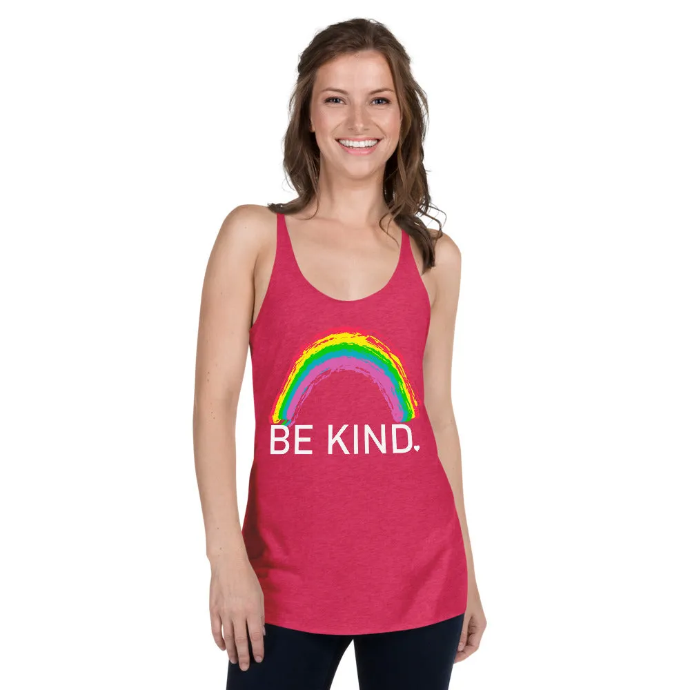 Be Kind Womens Graphic Raceback Tank