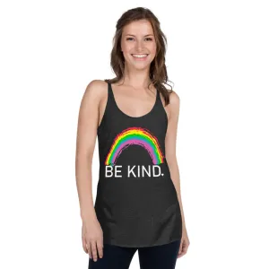 Be Kind Womens Graphic Raceback Tank