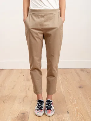 beige cotton pullup pant