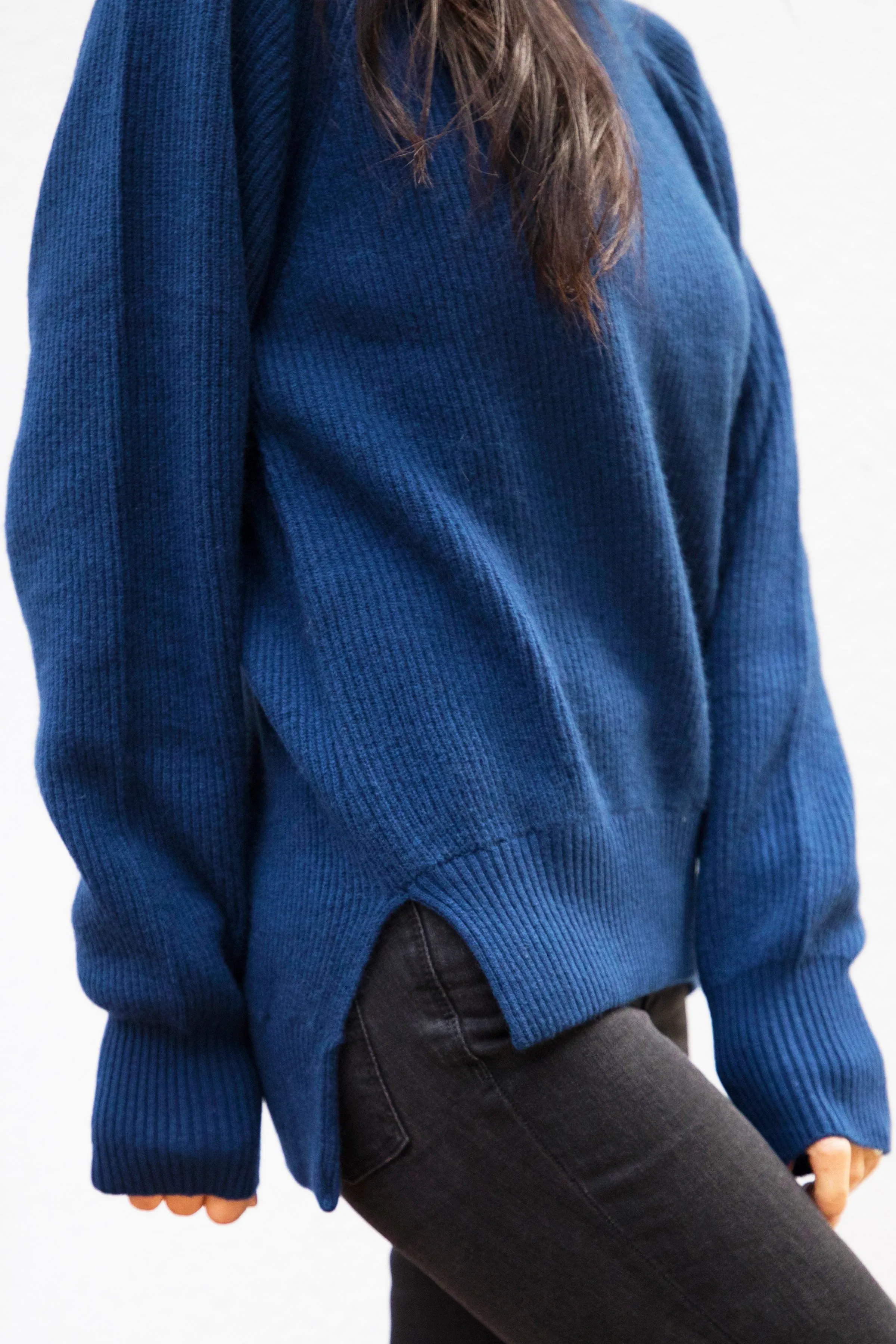 Betsy Cashmere Crewneck Sweater - Blue