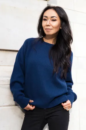 Betsy Cashmere Crewneck Sweater - Blue