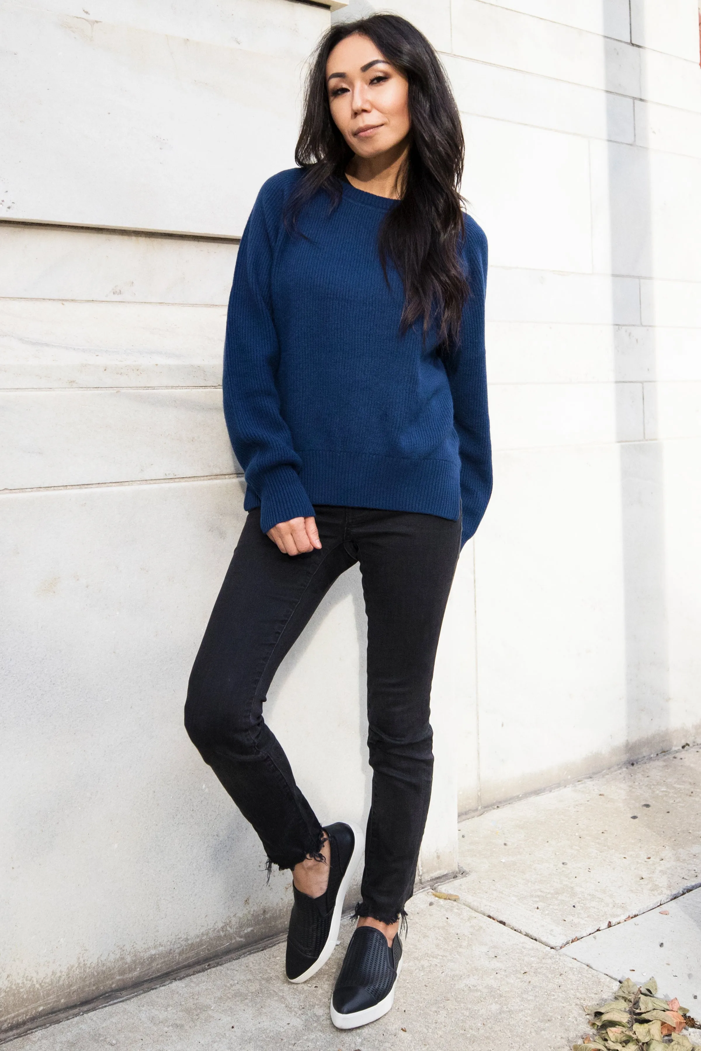 Betsy Cashmere Crewneck Sweater - Blue
