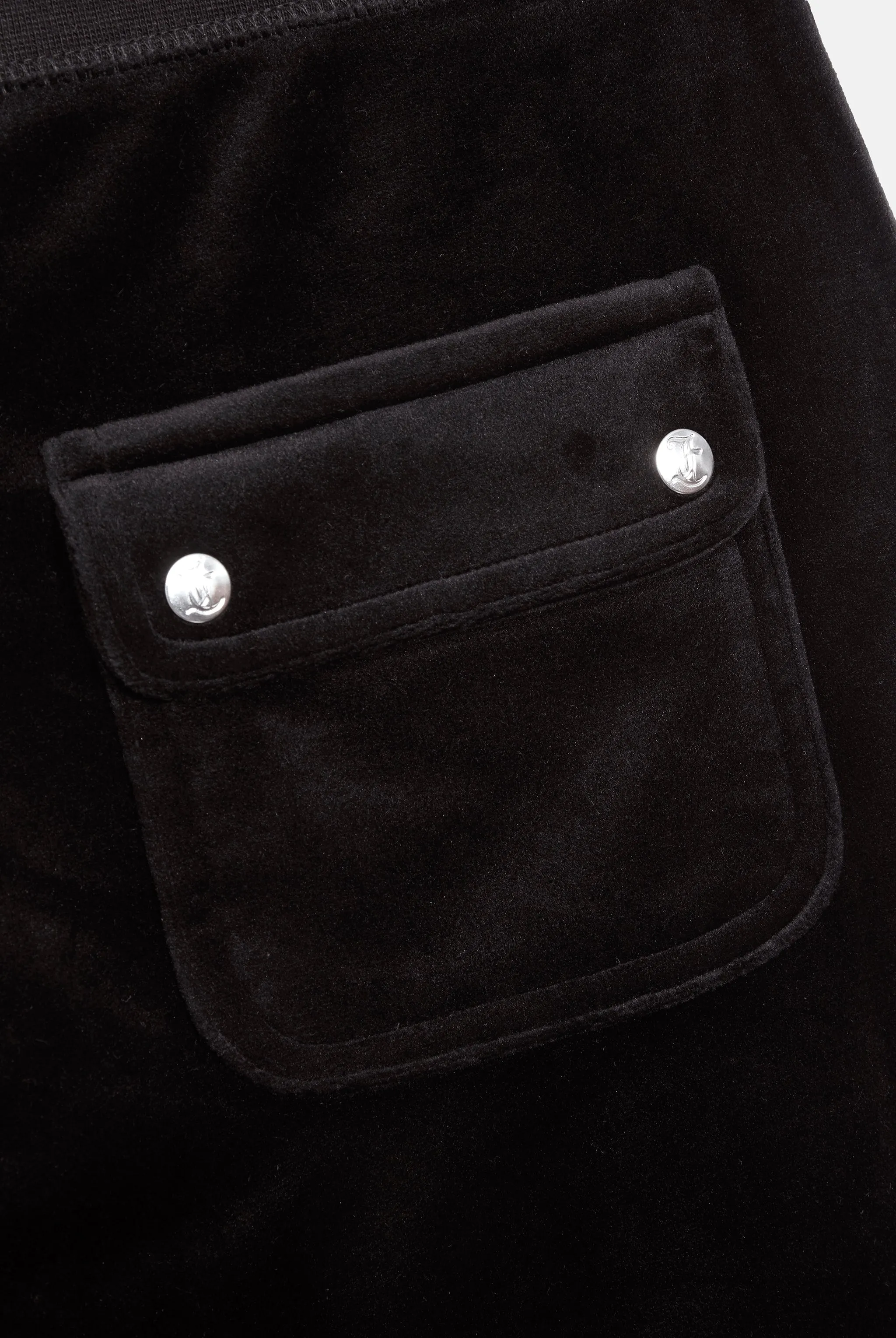 BLACK LOW RISE JEWELLED CLASSIC VELOUR TRACK PANT