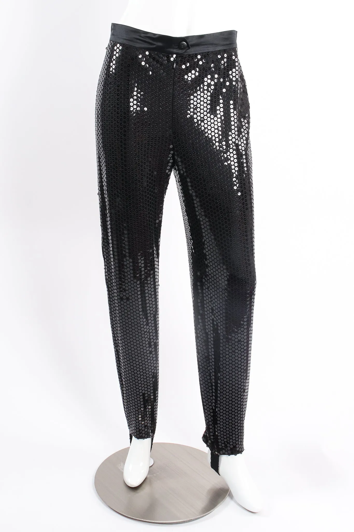 Black Sequined Stirrup Pant