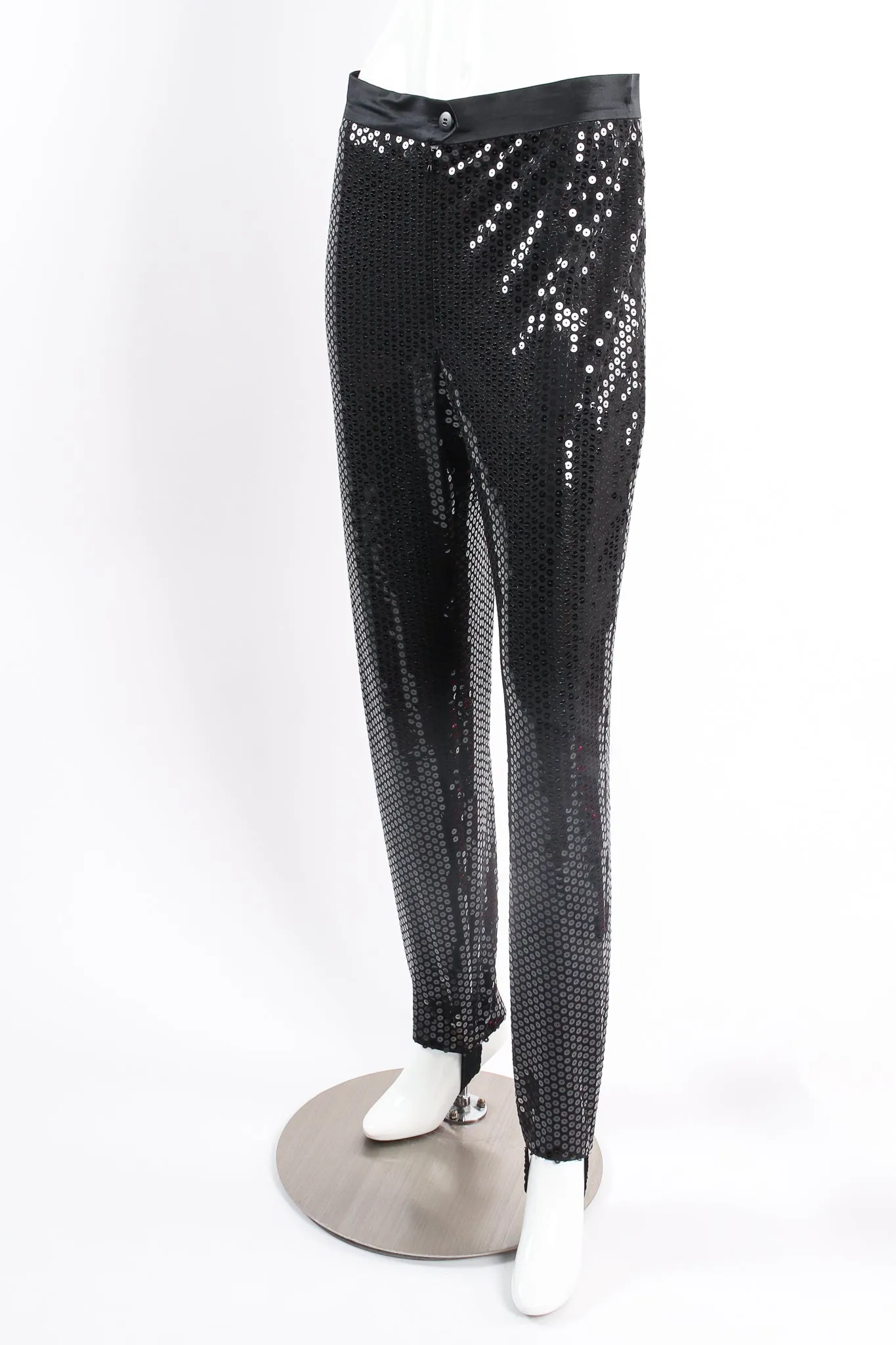 Black Sequined Stirrup Pant