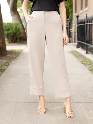 Black Tape Cuffed Straight Leg Pant