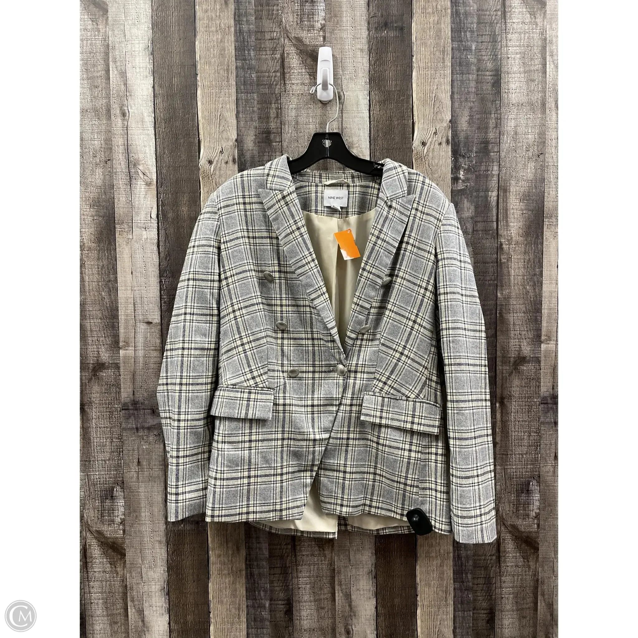 Blazer By Nine West In Plaid Pattern, Size: M