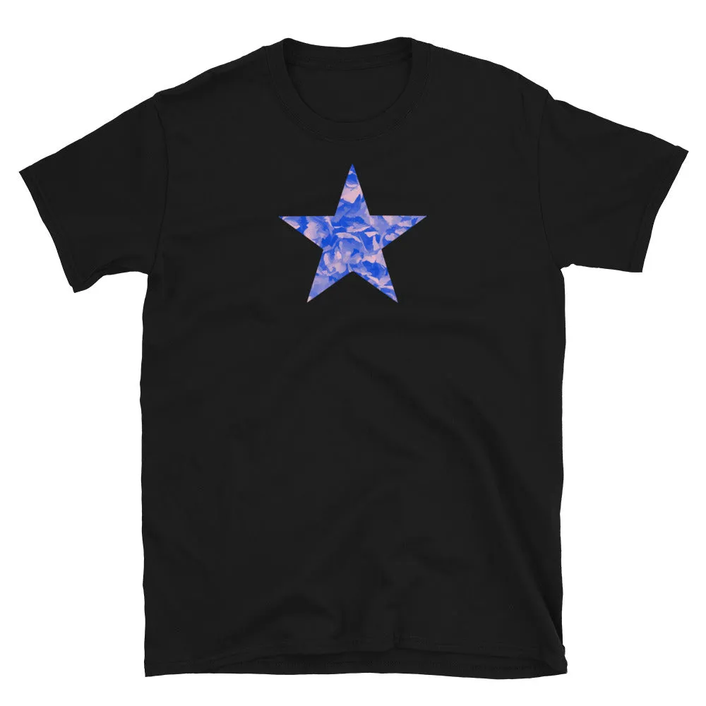 Blue Floral Star Graphic T-Shirt