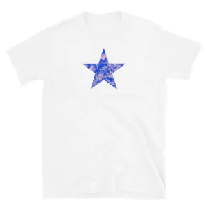 Blue Floral Star Graphic T-Shirt