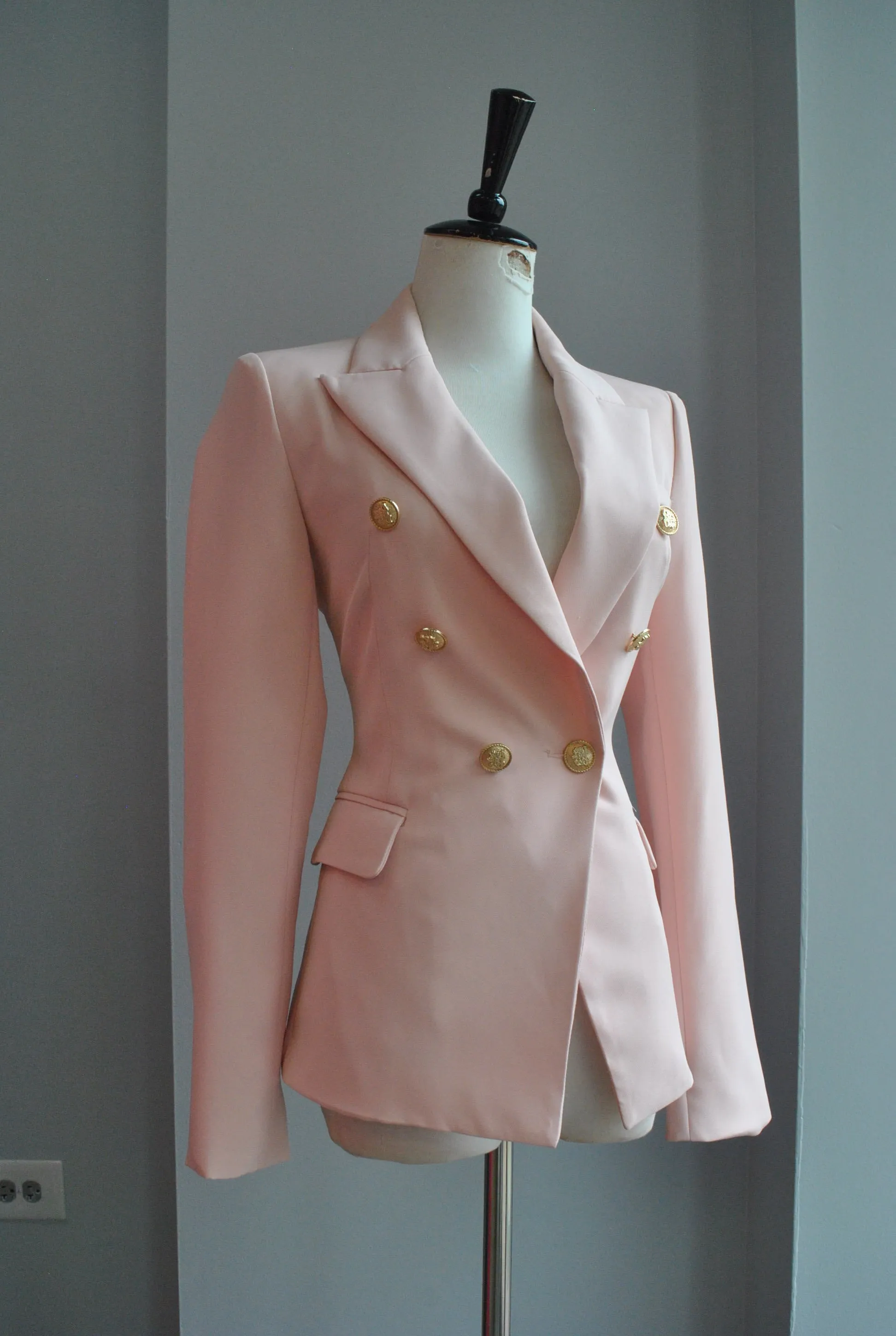 BLUSH PINK DOUBLE BREASTED BLAZER