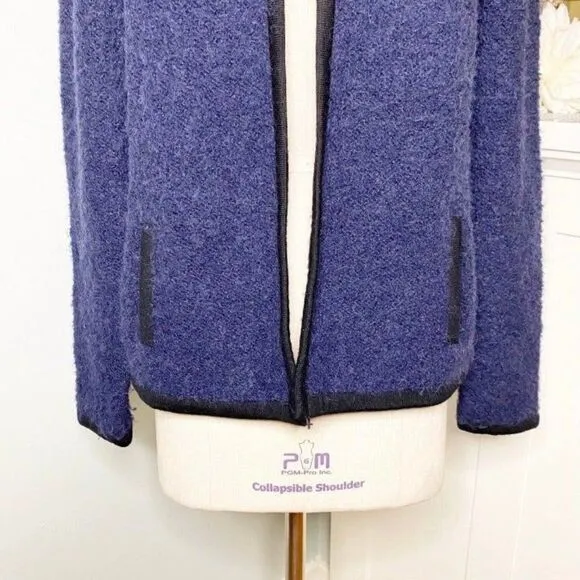 Boden Navy &amp; Black Boucle Sweater Jacket