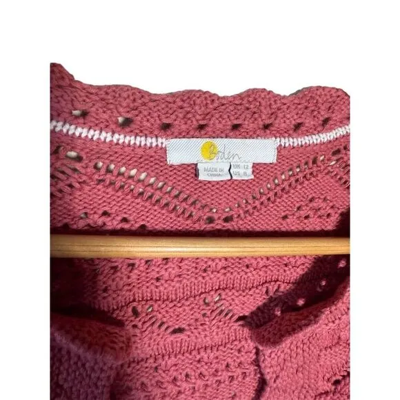 Boden Women's Salmon Pink Claudia Textured Knit Cardigan Sweater Size 8
