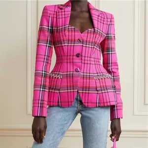 Bougie Banks - Vintage Pink Plaid Top
