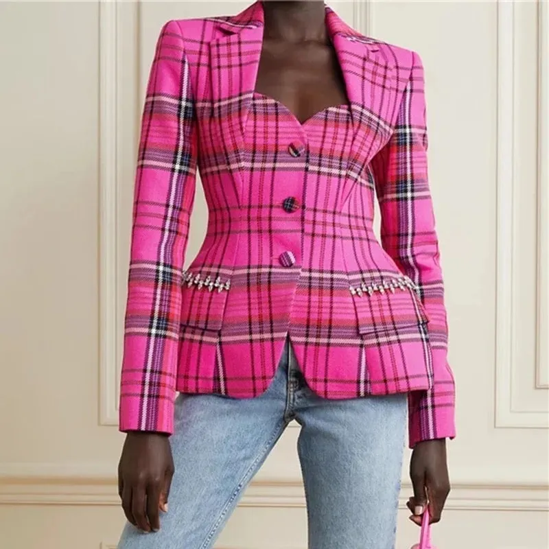 Bougie Banks - Vintage Pink Plaid Top