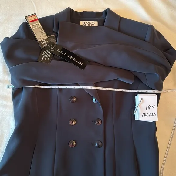 Brand New Kasper Double Breasted Slate Blue/Gray Blazer