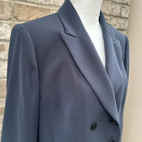Brand New Kasper Double Breasted Slate Blue/Gray Blazer